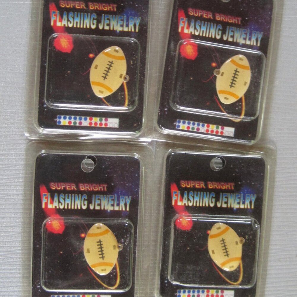 Football Pin Magnetic Body Light Super Bright Flashing Jewelry Lot of 4